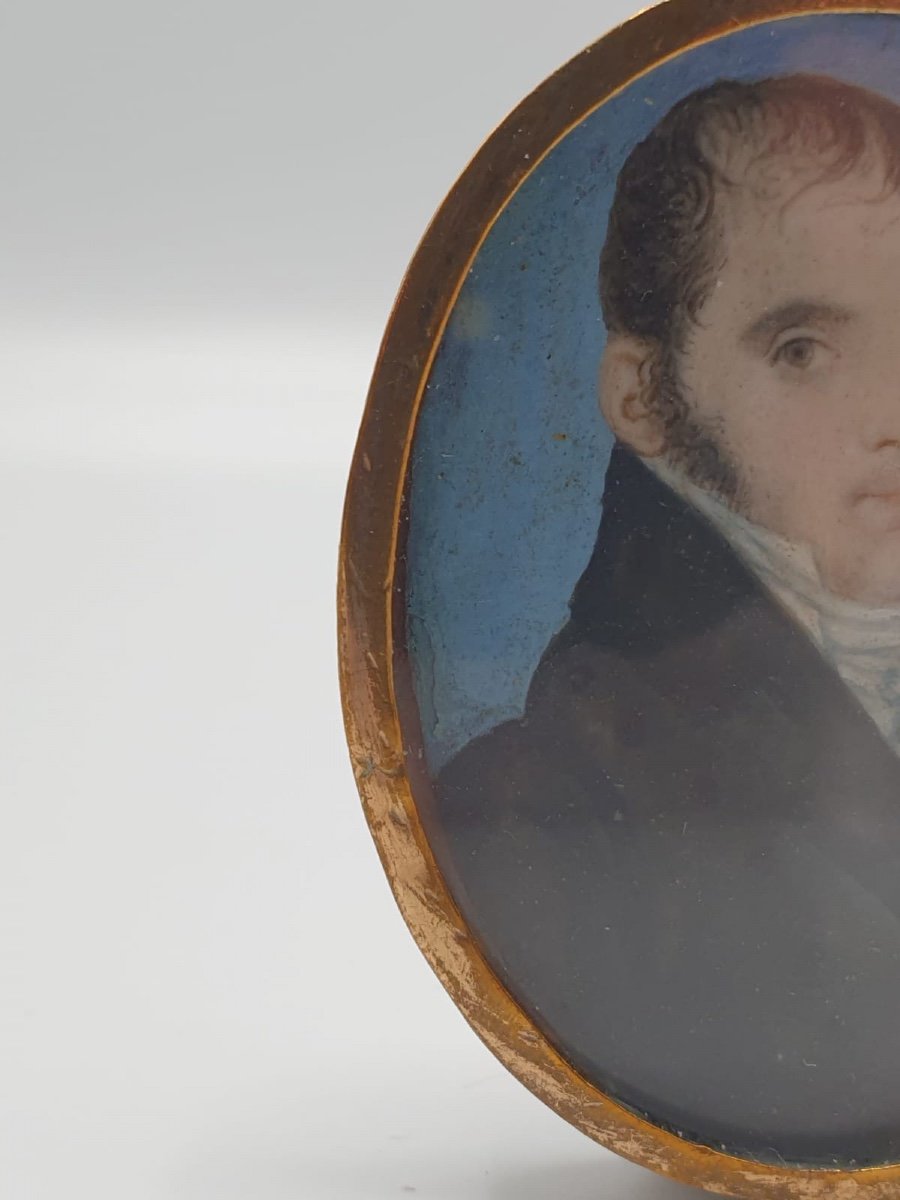 Portrait Man Around 1800 Miniature-photo-4