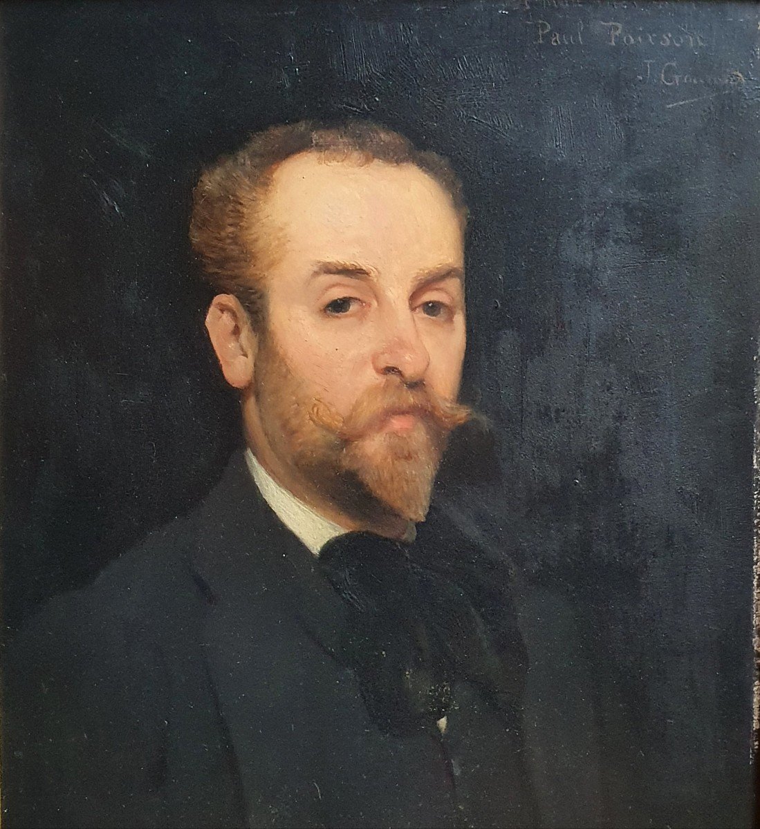 Portrait Of Paul Poirson Librettist By Jean Charles Gounod Oil On Music Panel-photo-3