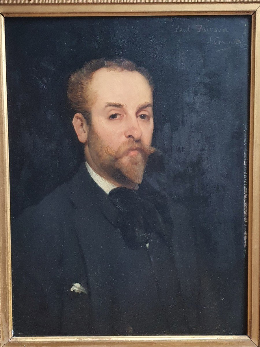 Portrait Of Paul Poirson Librettist By Jean Charles Gounod Oil On Music Panel-photo-4