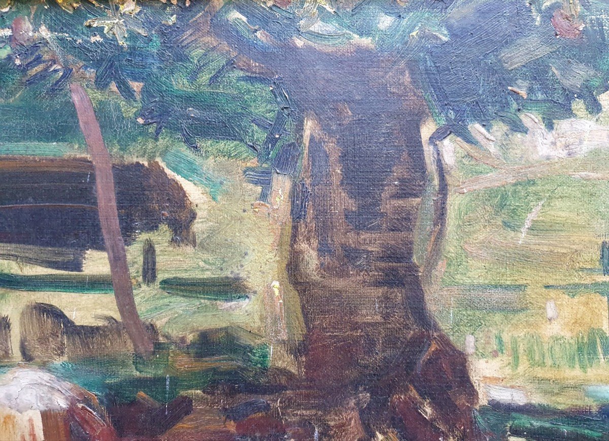 Adriaan Herman Gouwe Horse In Tahiti Oil On Canvas Circa 1930 To Restore-photo-1