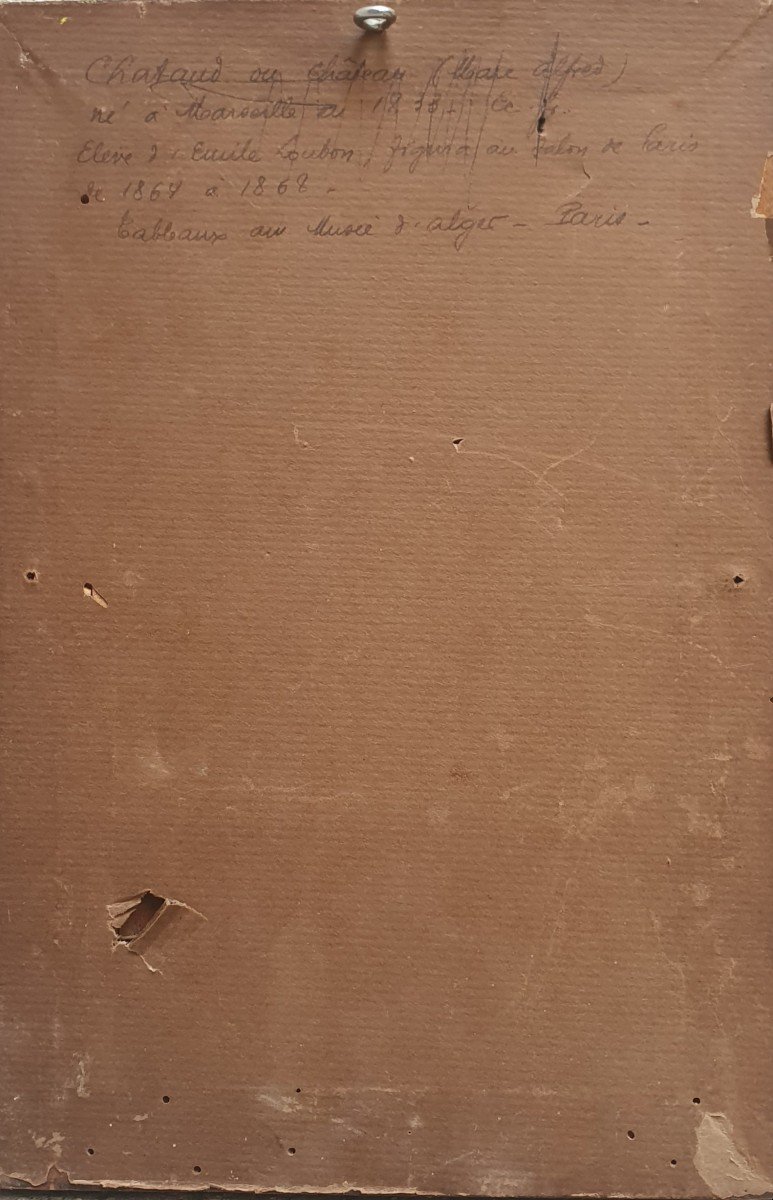 Alfred Chataud Jeune Arabe à La Lecture Huile Sur Panneau Coran Fin XIXème Siècle-photo-2