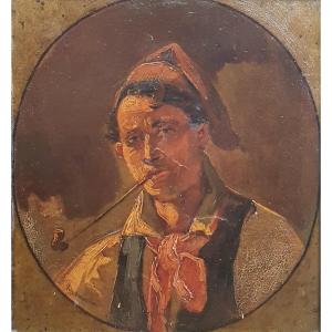 Portrait Of Masaniello Around 1840 Oil On Paper Revolutionary Naples Pompeii To Restore