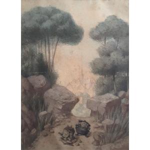 Louis Joseph Rossy The Earth Pot And The Iron Pot Jean De La Fontaine Watercolor