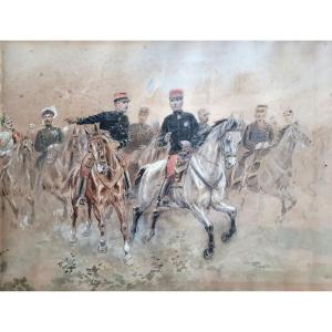 Tsar Nicholas II Of Russia In France Watercolor And Pen On Paper To Be Restored
