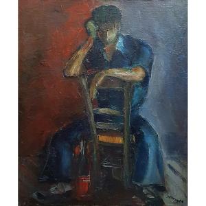 François Desnoyer The Seated Man Oil On Canvas Probably A Self-portrait Modern Art 