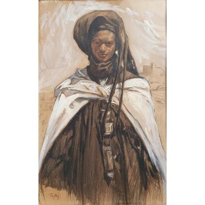 Henri Jean Pontoy The Touareg Morocco Drawing Charcoal Sanguine Orientalism