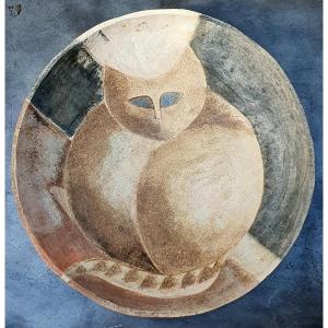 Christian Pradier Large Ceramic Cat Dish