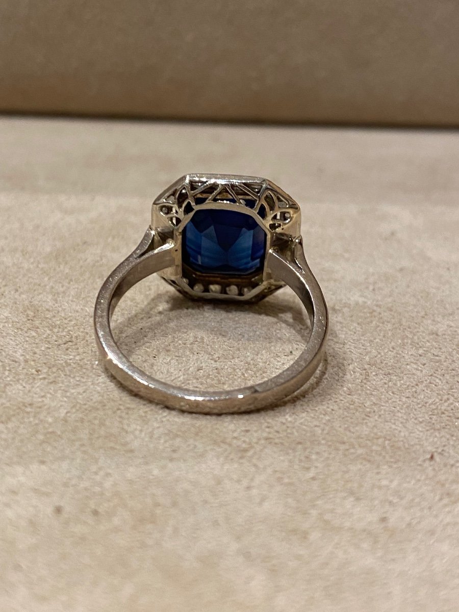 Art Deco Verneuil Sapphire And Diamond Ring-photo-1