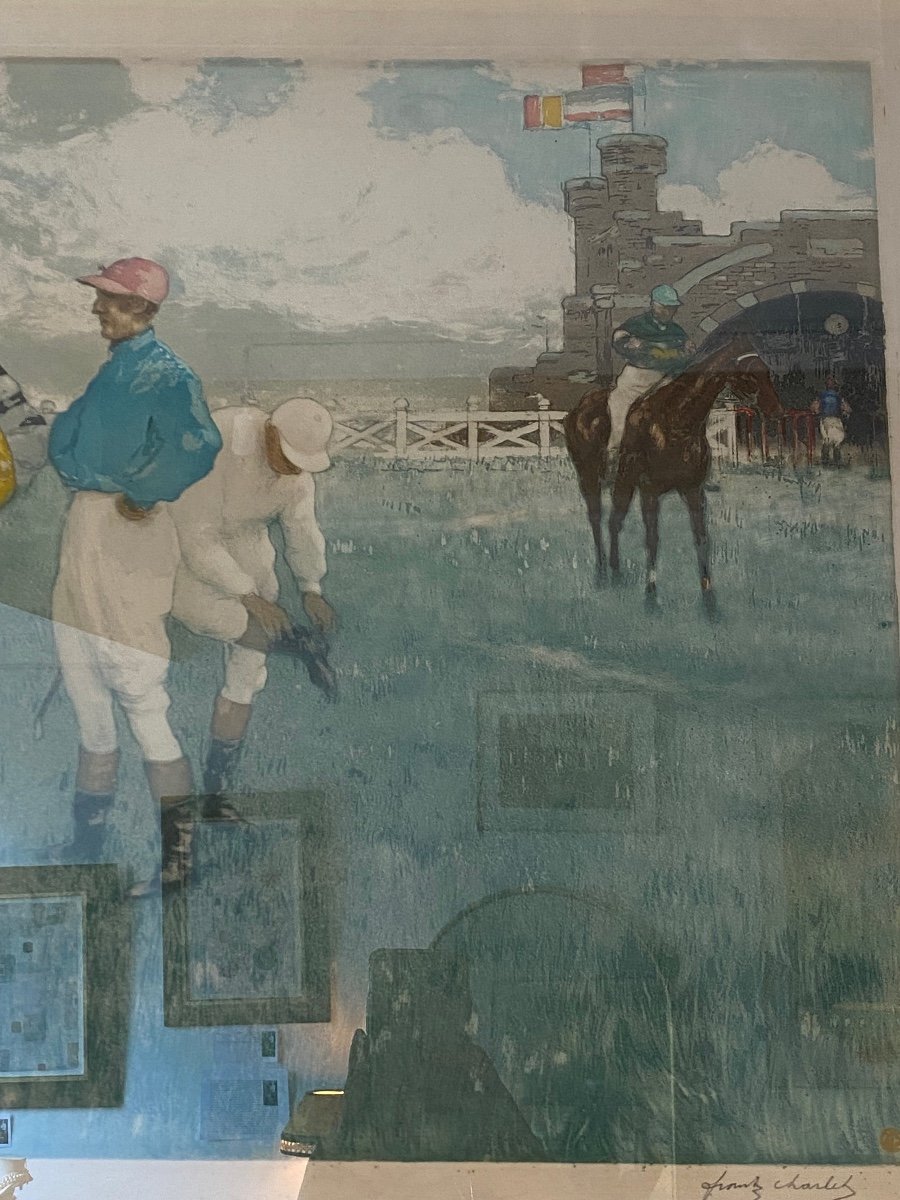 Frantz Charlet (1862-1928), The Jockeys Before The Race, Aquatint-photo-5