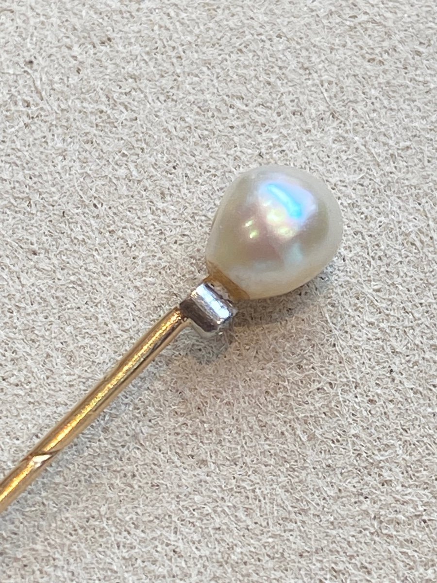 Pearl & Diamond Tie Pin-photo-2