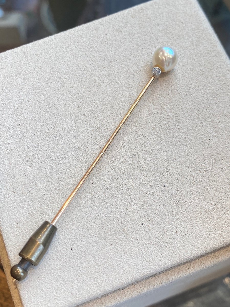 Pearl & Diamond Tie Pin