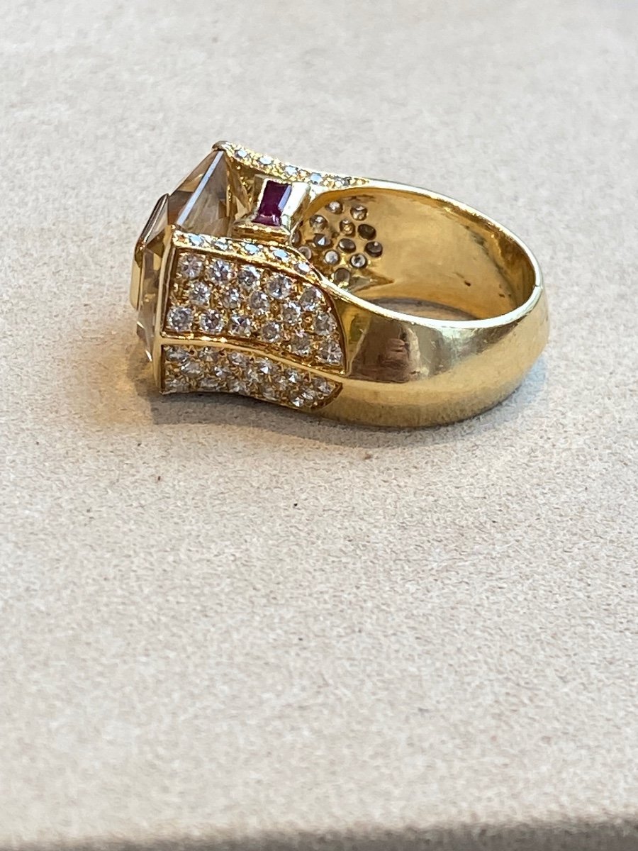 Bague Citrine & Diamants-photo-2