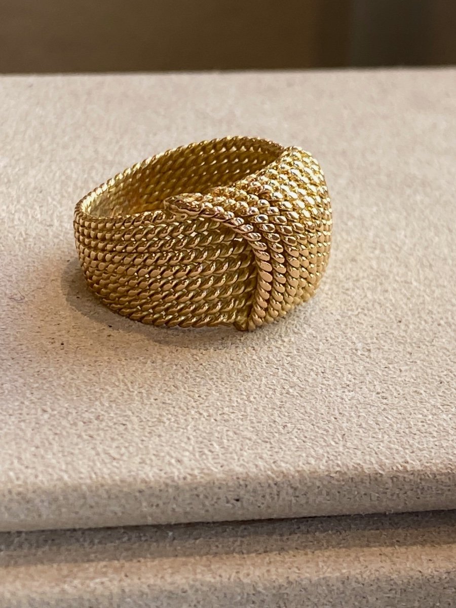 Vintage Textured Yellow Gold Ring