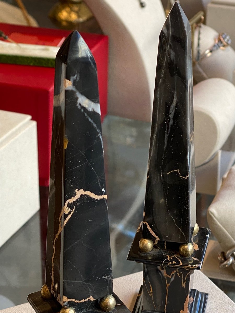 Pair Of Black Marble Obelisks-photo-1