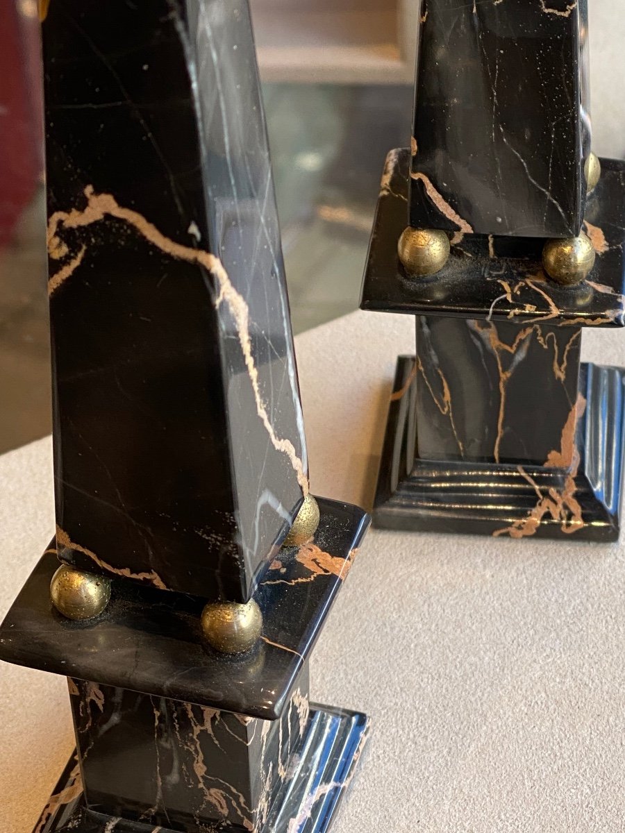 Pair Of Black Marble Obelisks-photo-5