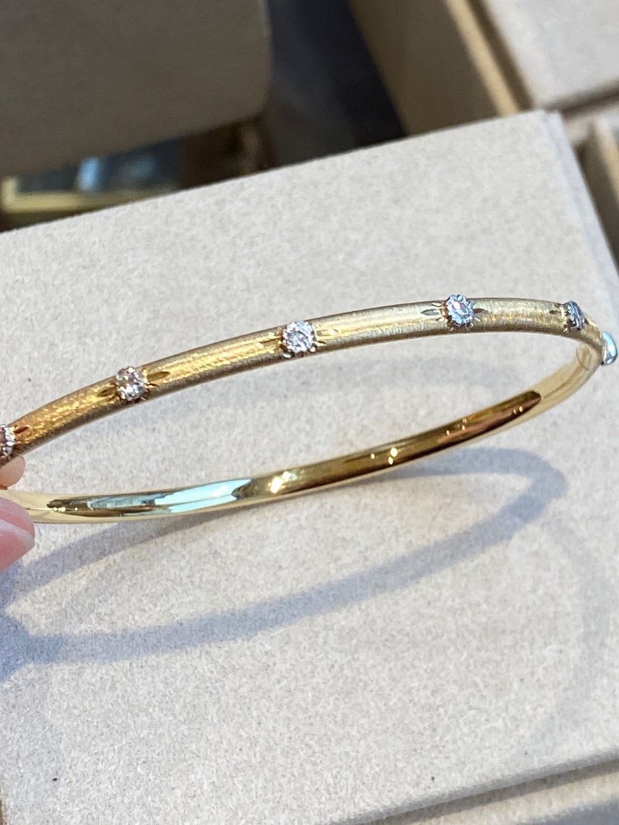 Star-set Diamond Bangle Bracelet-photo-2