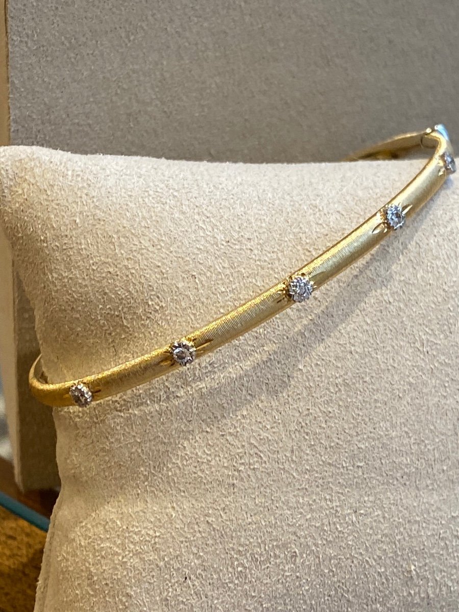 Star-set Diamond Bangle Bracelet-photo-4