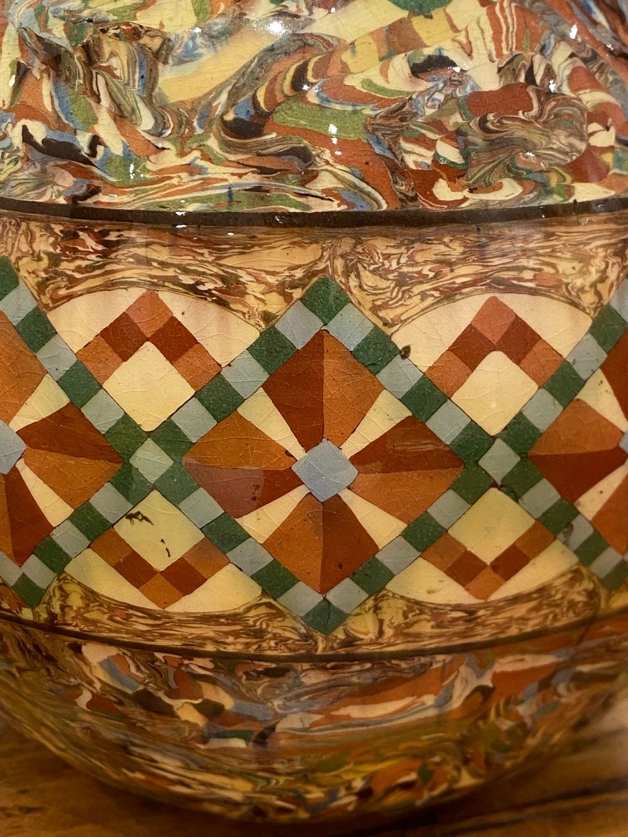 Mosaïque Gerbino, Grand Vase Boule à Trois Anses-photo-3