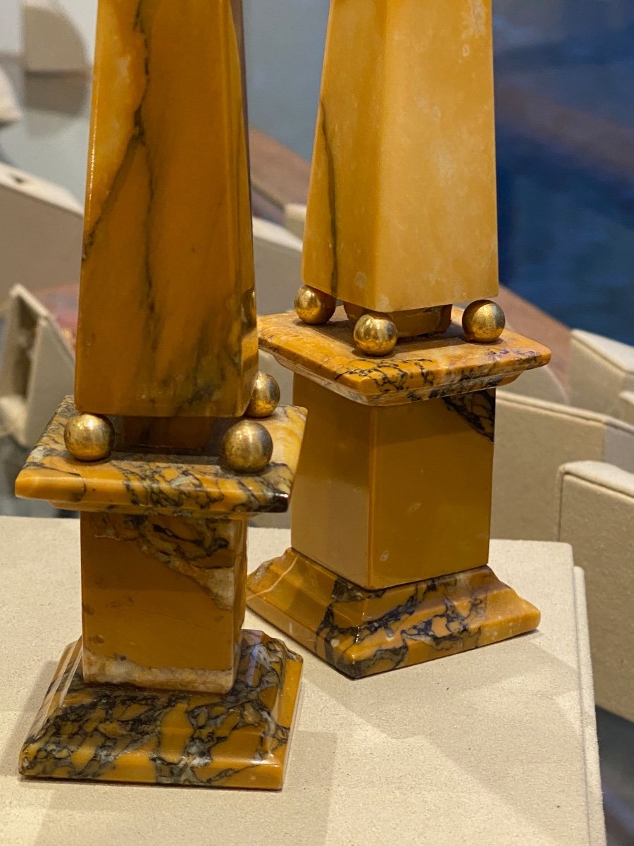 Pair Of Siena Marble Obelisks-photo-7