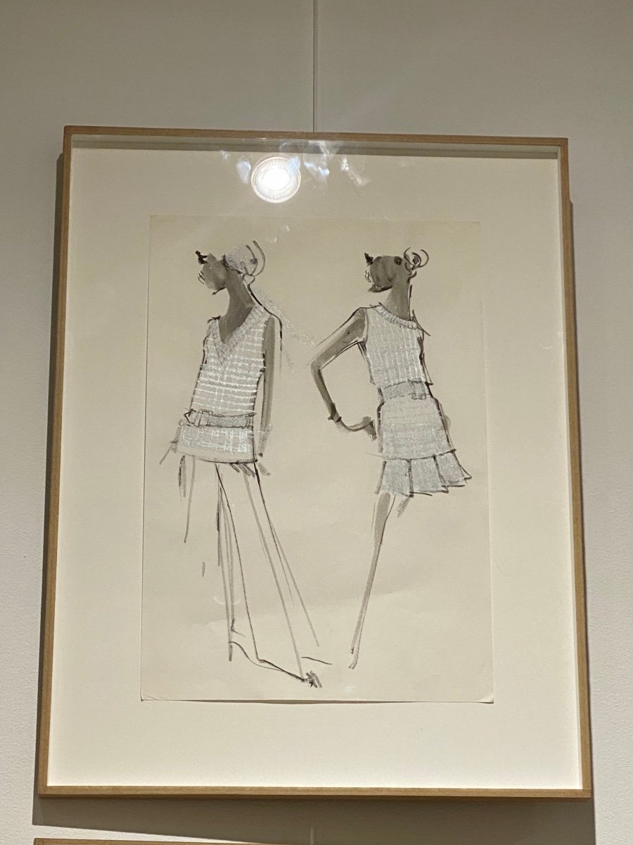 Atelier Balmain Attributed To , Fashion Sketch