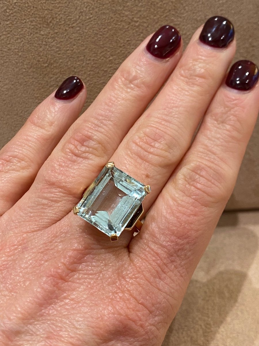 Aquamarine Cocktail Ring-photo-2