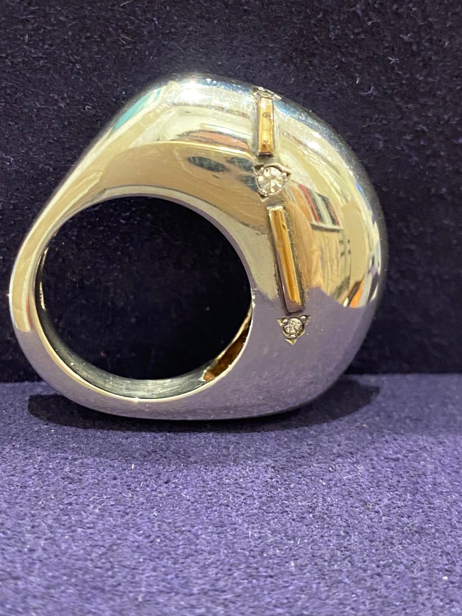 Janine Renard (1947), Large Bague Bombée Moderniste-photo-5