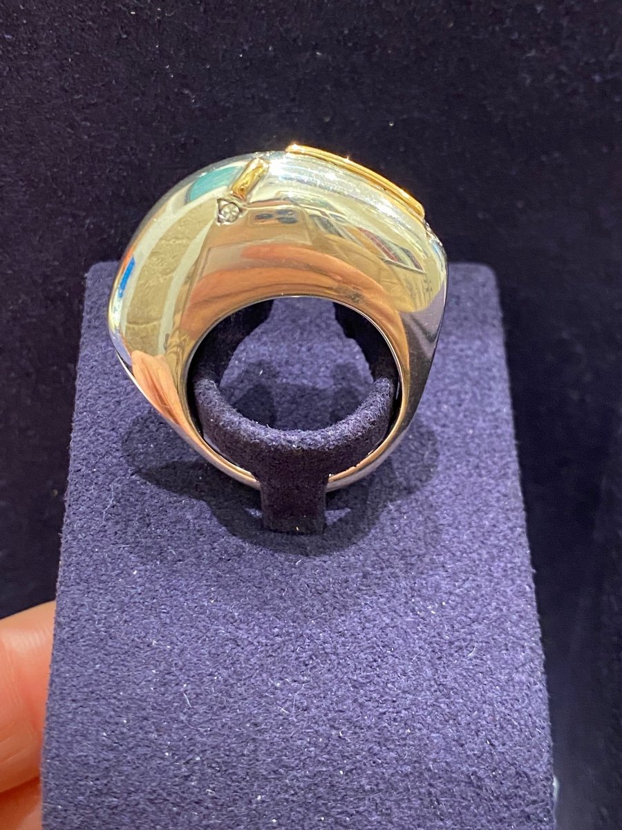 Janine Renard (1947), Large Bague Bombée Moderniste-photo-1