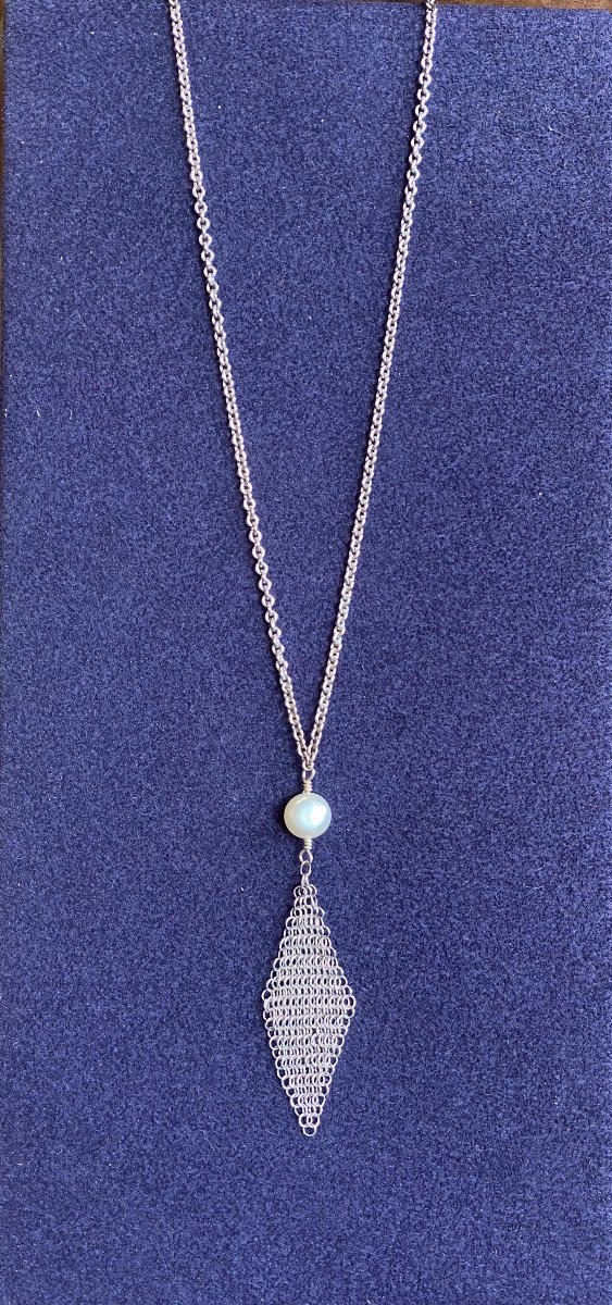 Tiffany & Co, Collier Argent Houppe Par Elsa Peretti-photo-4