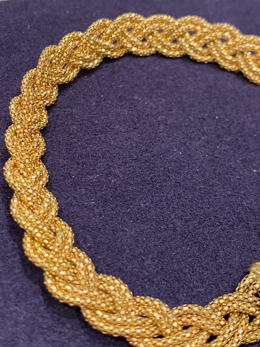 Braided Mesh Gold Bracelet-photo-3