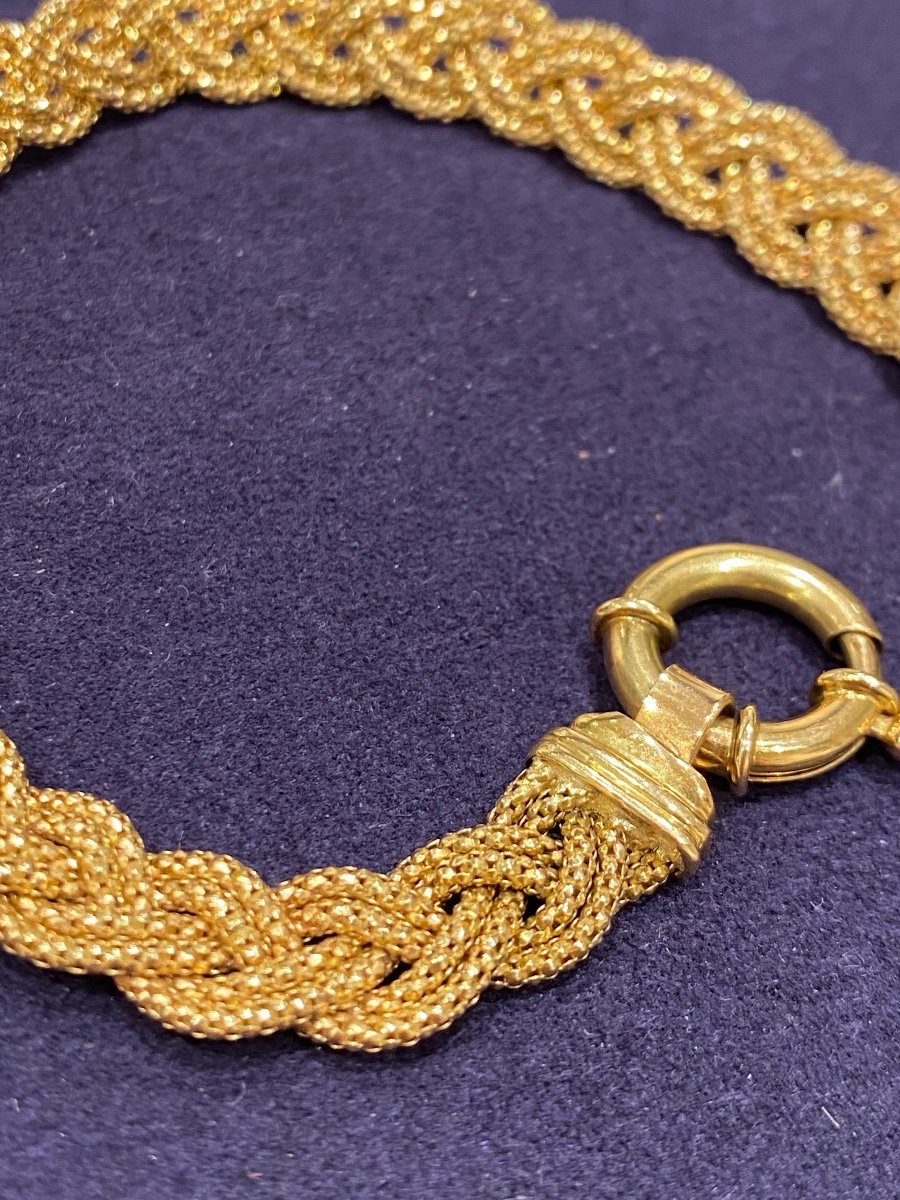 Braided Mesh Gold Bracelet-photo-4