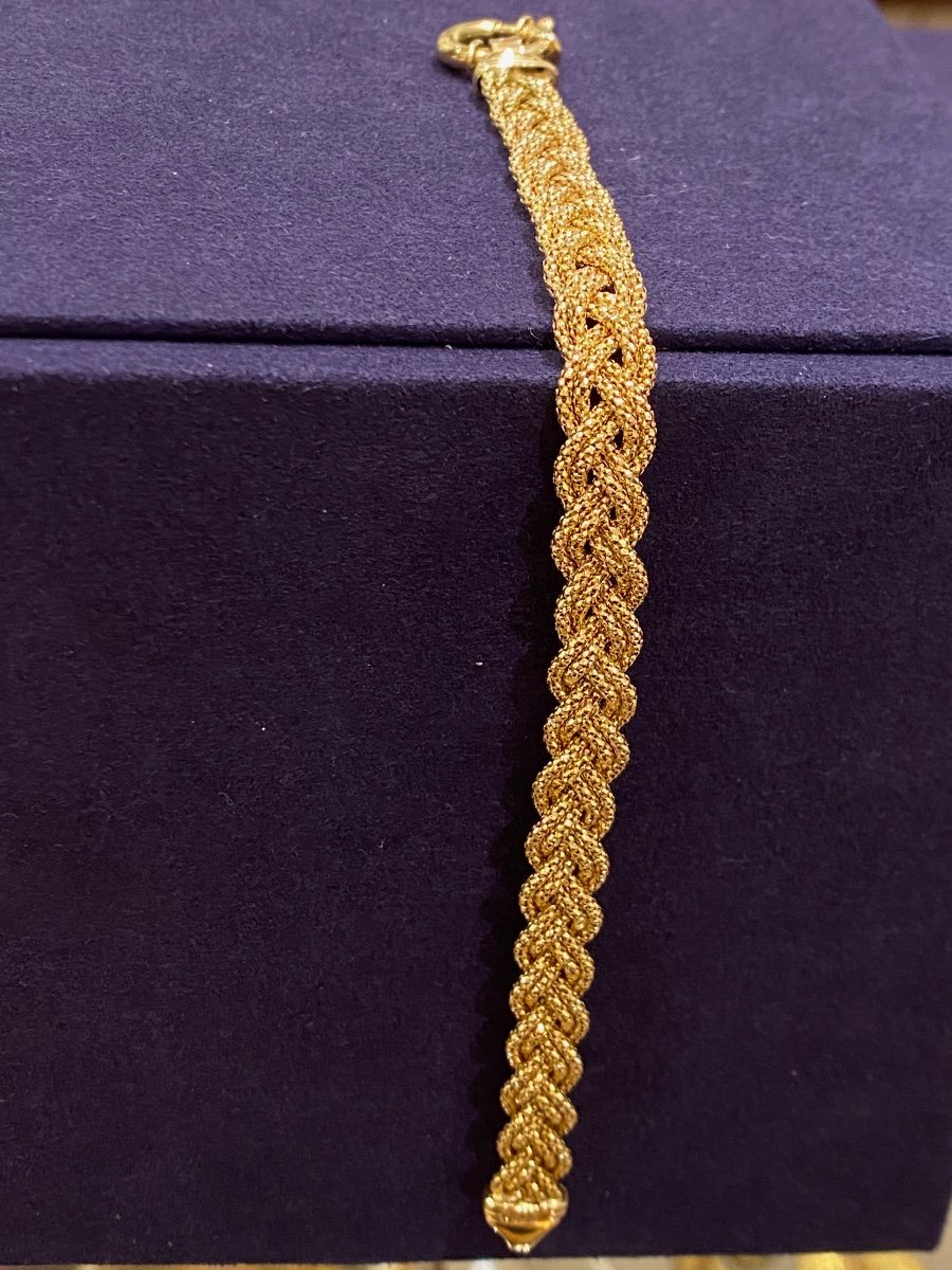 Braided Mesh Gold Bracelet-photo-3