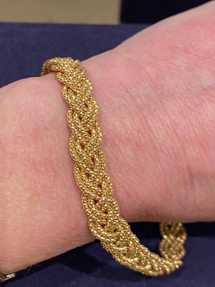 Braided Mesh Gold Bracelet-photo-4