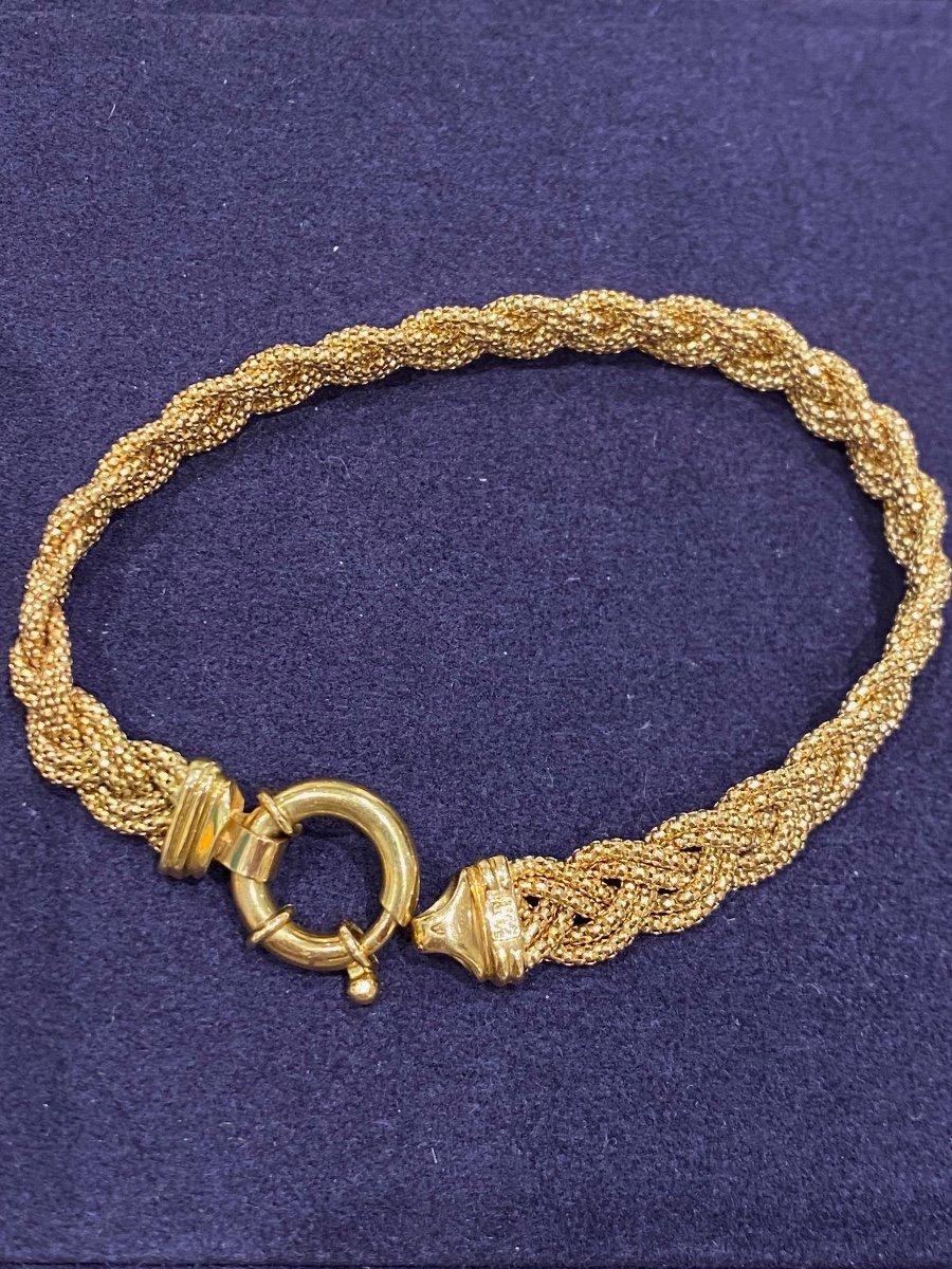 Braided Mesh Gold Bracelet-photo-5