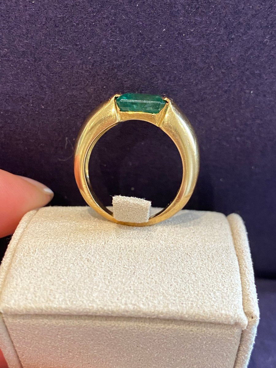 Modernist Yellow Gold & Emerald Ring-photo-1