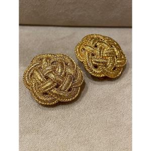 Ungaro, Vintage Rosette Clip-on Earrings