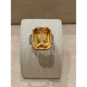 Important Modern Citrine Ring 