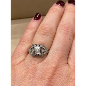 Art Deco Patina & Diamond Ring