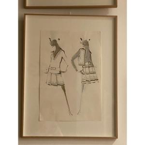 Atelier Balmain Attributed To , Fashion Sketch