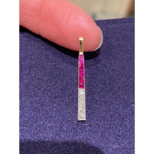 Verneuil Diamond And Ruby Art Deco Pendant