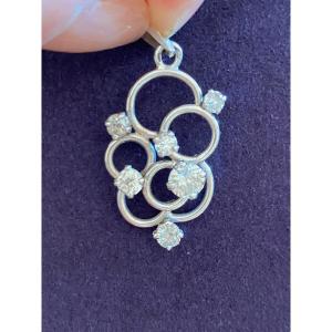 Pendentif En Or Gris Et Diamants