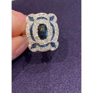 Art Deco Sapphires & Diamonds Ring