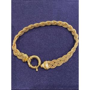 Bracelet En Or Maille Tressée effet perlé