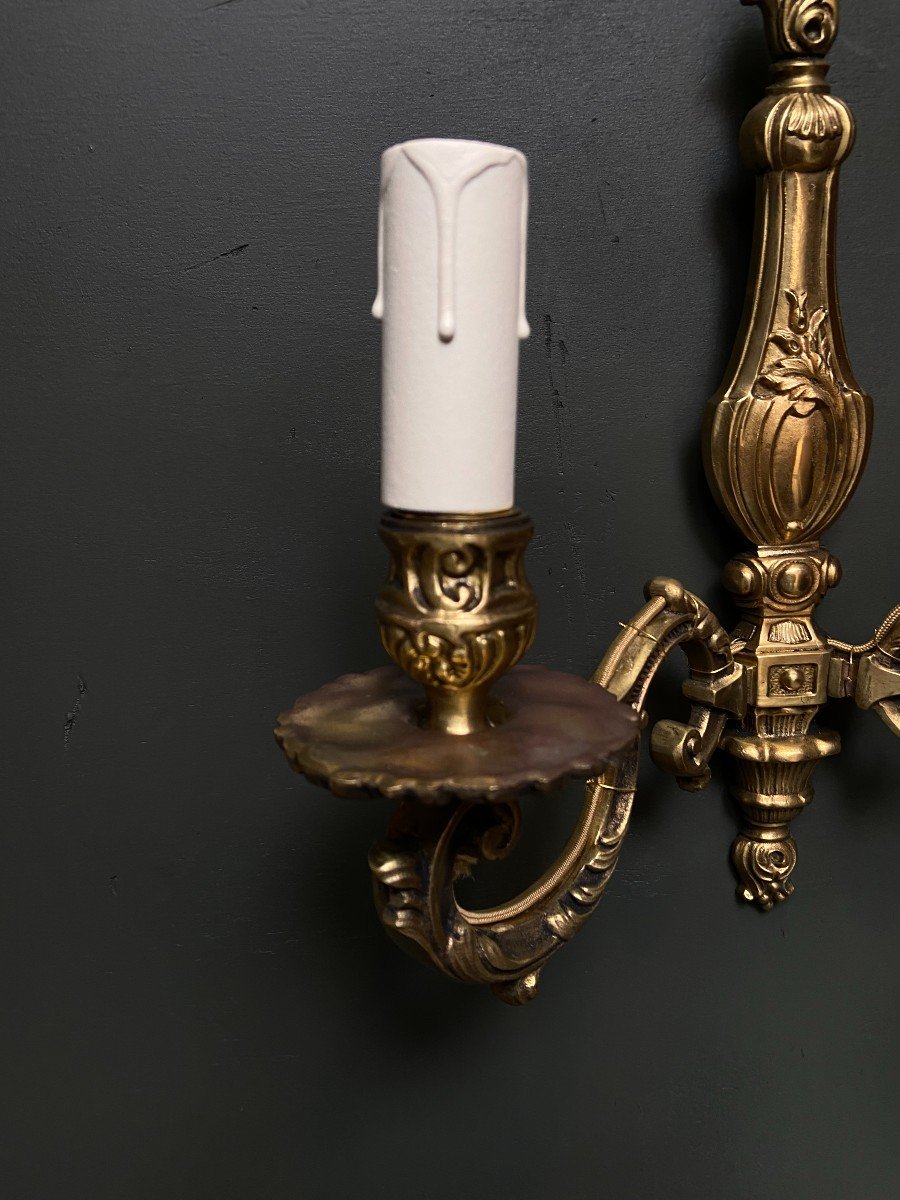 Pair Of Rocaille Style Sconces-photo-3