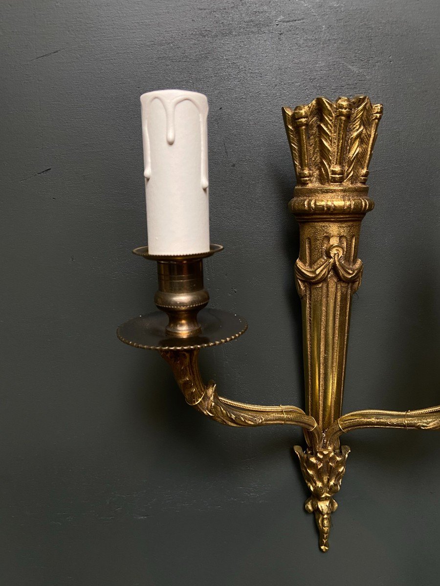 Pair Of Sconces, Late 19th Century-photo-2