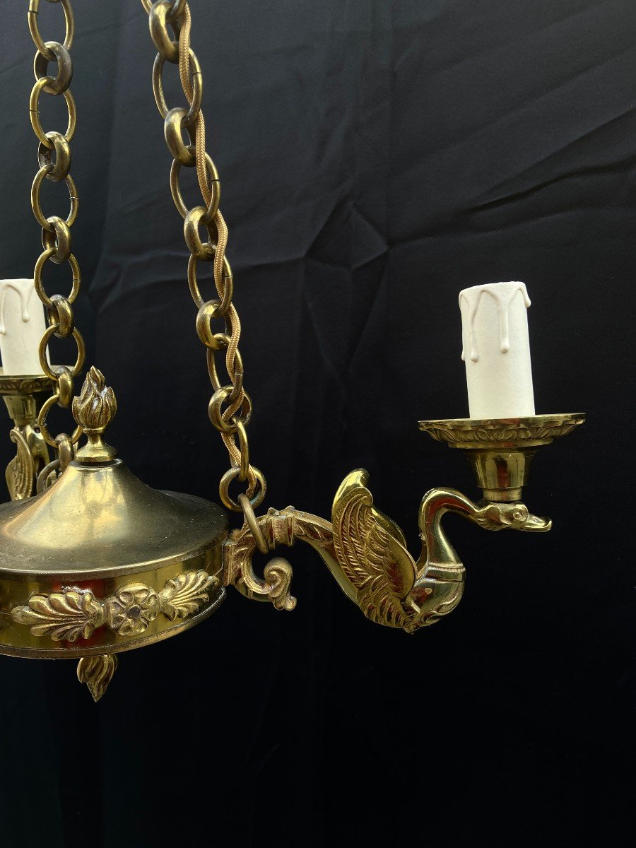 Chandelier Decorated With Swans, Late 19th Century-photo-1
