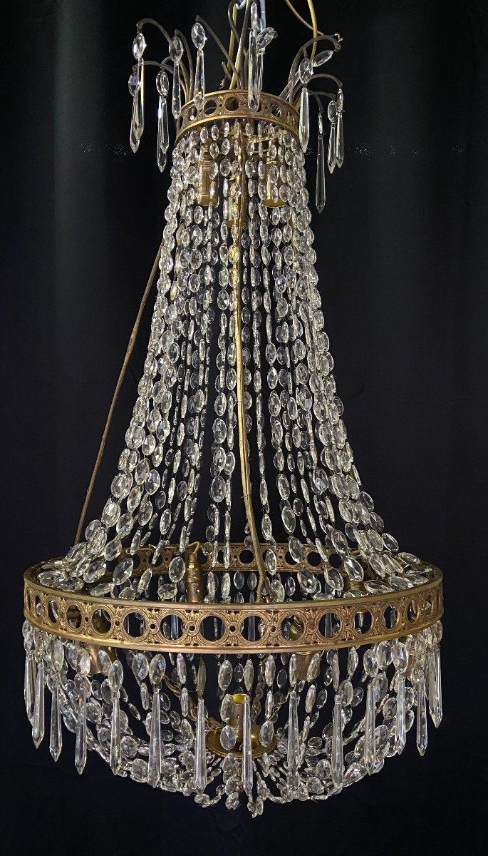 Chandelier With Interior Lighting, 19th French-photo-3