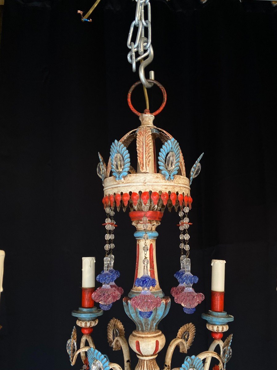 Chandelier With Six Candles, Mid-20th Century -photo-3