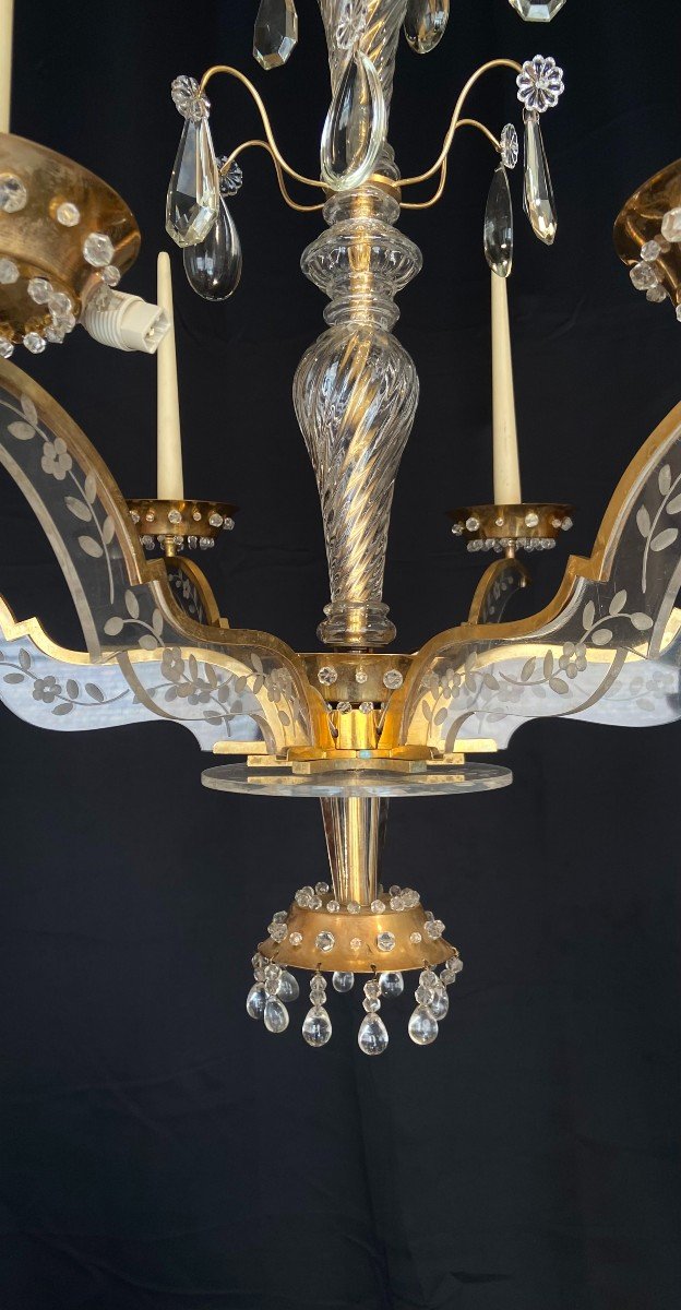 Pair Of Chandeliers In The Bagues Style -photo-2