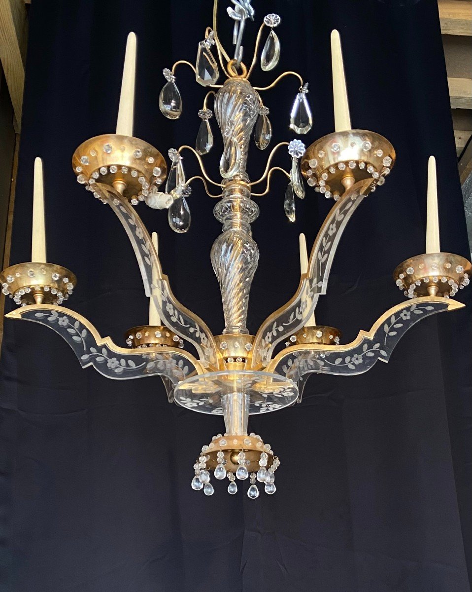 Pair Of Chandeliers In The Bagues Style -photo-3