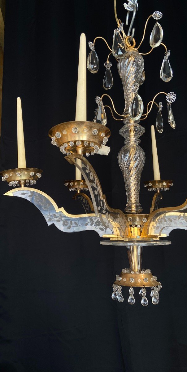 Pair Of Chandeliers In The Bagues Style -photo-4